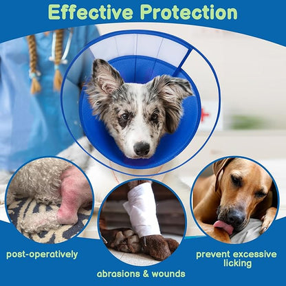 BARKLESS Soft Dog Cone, Soft Cone for Large Dogs to Stop Licking Biting Wounds, Breathable Surgical E Collar for After Surgery, Adjustable Elizabethan Collar for Neuter Incision Care