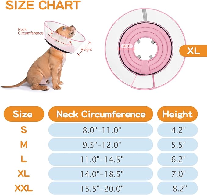 Raised Dog Cone Collar Alternative After Surgery, Soft Dog Cone for Small Medium Large Breeds to Stop Licking, Pet Neck Donut Collar After Surgery