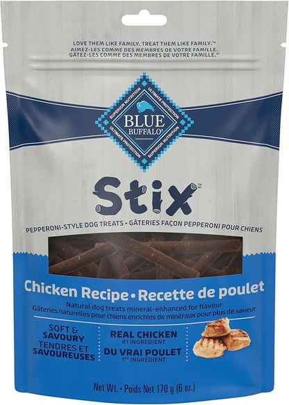 Blue Buffalo Stix Natural Soft-Moist Dog Treats Chicken Recipe 6-oz Bag