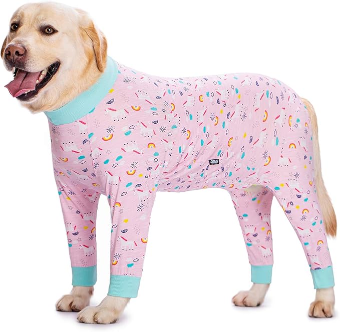 Pink Pony surgery Recovery Suit female male for Dogs After Surgery Medium Large Dogs Onesie,Lightweight Dog recovery suit for Shedding Prevent Licking Surgical Wound,Dog Pajamas Pjs ,Full Belly
