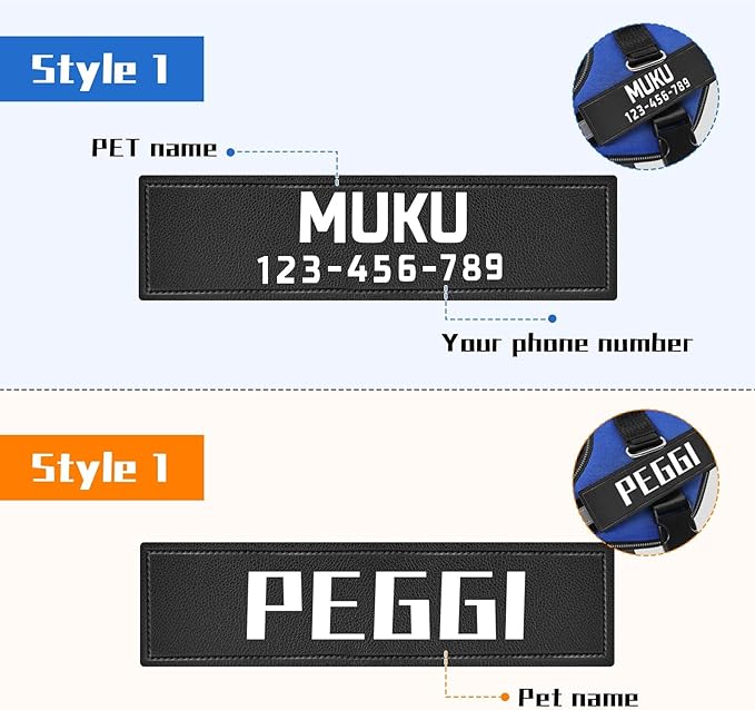 MUMUPET Custom Dog Harness Vest with 2 Personalized Name & Phone Patches, No Pull Reflective Adjustable with Handle, Soft Breathable Padding for Small Dogs (Blue, S)