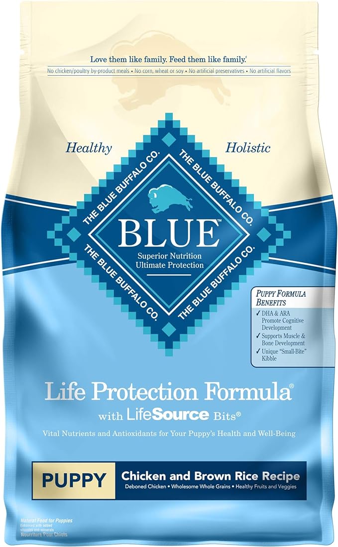 Blue Buffalo Life Protection Formula Natural Puppy Dry Dog Food, Chicken and Brown Rice 6-lb