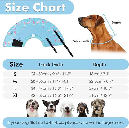 Allroaring Dog Cone, Soft Dog Cone Collar to Stop Licking, Adjustable Cones for Large Dogs, Comfy Pet Recovery Collars & Cones Alternative for After Surgery Wound Healing, Blue XL