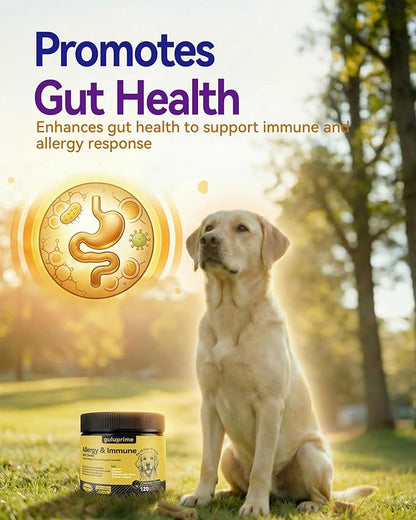 Dog Allergy Relief Chews – Daily Allergy & Immune Support with Quercetin, Colostrum & Probiotics, Helps Maintain Normal Histamine Response, Supports Skin & Coat Comfort, Gut Health, 120ct