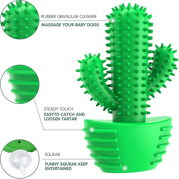 Pamlulu Dog Chew Toys Dog Toothbrush Stick Teeth Cleaning Brush Dental for Medium Large Dog, Puppy Christmas Easter Birthday Gifts, Outdoor Squeaky Toys for Aggressive Chewers Interactive Tough Toys