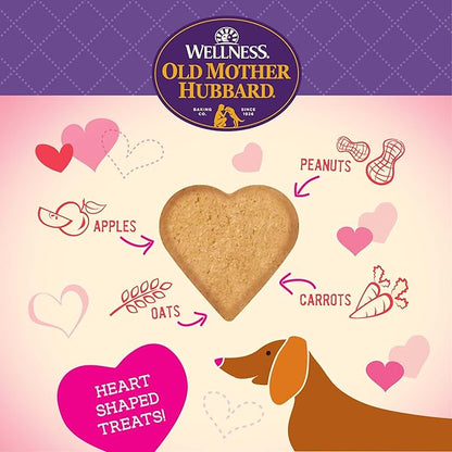 Old Mother Hubbard Wellness Bits of Love P-Nuttier Dog Biscuits, Natural, Seasonal, Valentine's Day Treats, Peanut Butter Flavor, (6 Ounce Bag) (Pack of 2)