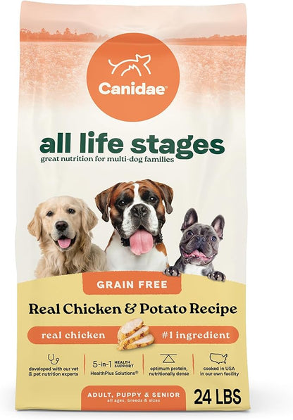 Canidae All Life Stages Real Chicken & Potato Recipe – High Protein and Grain-Free Premium Dry Dog Food for All Ages, Breeds, and Sizes– 24 lbs.