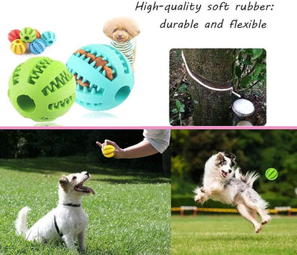 Sunglow 2 Pack Dog Toy Ball，Nontoxic Bite Resistant Teething Toys Balls for Small/Medium/Large Dog and Puppy Cat, Dog Pet Food Treat Feeder Chew Tooth Cleaning Ball Exercise Game IQ Training