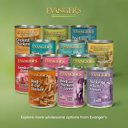 Evanger's Heritage Classic Beef Dog Food – 12 Count, 12.5 oz Each – Grain & Gluten Free, Single-Source Protein – Kosher Qualified & Endorsed by Chicago Rabbinical Council