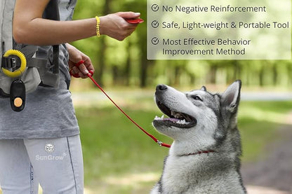 SunGrow 2-Pack Dog Clicker for Training with Wrist Bands, 2 Inches Multicolor, Pet Cat Dog Training Clickers & Behavior Support, Convenient and Effective Clicker Training Tools for Puppy or Cat