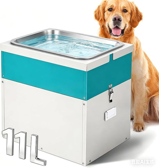 11L Automatic Dog Water Dispenser for Large Dogs Stainless Steel Bowl and Dog Food Storage Container (11L)
