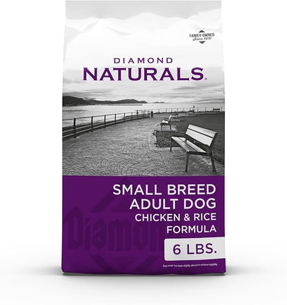 Diamond Naturals Small Breed Chicken and Rice Formula Adult Dry Dog Food with Protein from Real Chicken, Healthy Fats, Probiotics and Essential Nutrients for Small Breed Dogs 6lb