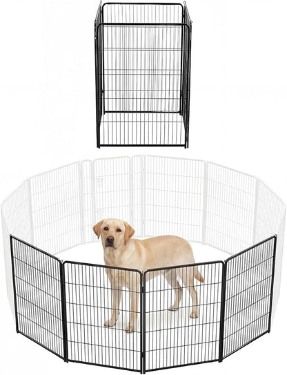 NEWBULIG Dog Playpen for Indoor 40 Inch 4 Panels - Portable Heavy Duty Metal Pet Exercise Pen, Foldable Small Medium Large Dog Puppy Playpen Fence for Outdoor RV, Camping, Yard, Garden