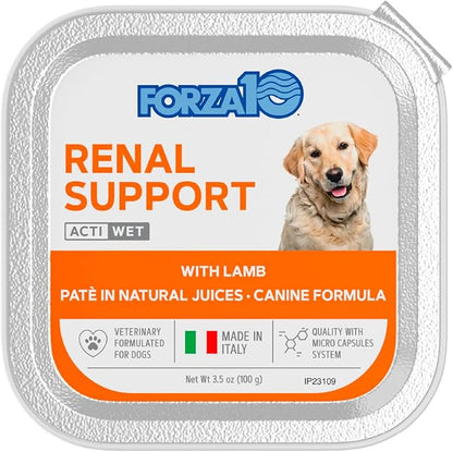 Forza10 - Dog Food, Vet Formulated Wet Dog Food for Kidney Support, Non-GMO, Lamb Flavor, Made in Italy (3.5 oz, 32 Pack)