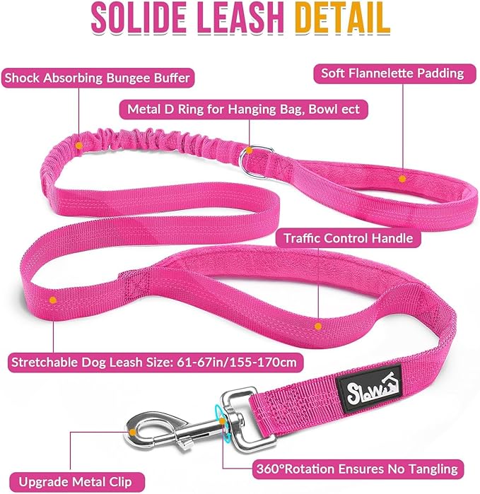 SlowTon No Pull Dog Harness - Heavy Duty Dog Harness and Leash Set for Medium Large Dogs, Reflective Tactical Harness with Soft Padded and Front Clip for Easy Walk and Training (FU, S)