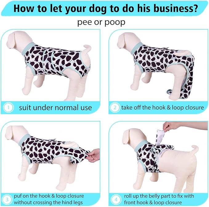 PetWarm Dog Onesie for Surgery Male, Dog Surgical Recovery Suit, Spay and Neuter, Prevents Licking After Surgery Onesie, Pet Recovery Suit for Dogs, Leopard Pattern, Silver Black, XL