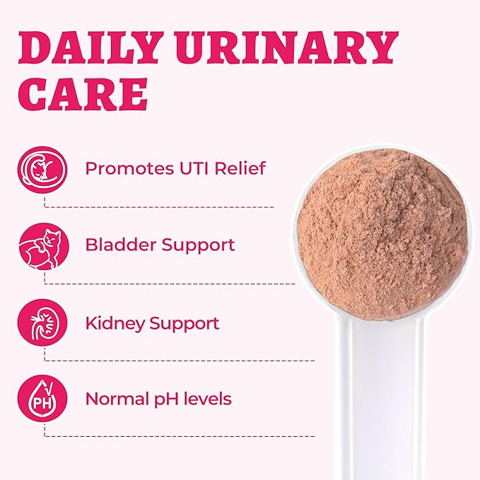 Wellix 7.05oz Cranberry Powder for Cats & Dogs - Kidney,Bladder,UTI for Cat Urinary Supplement - Rich in D-Mannose,Marshmallow Root,Blueberry,Cranberry Supplement for Dogs, Chicken Flavor