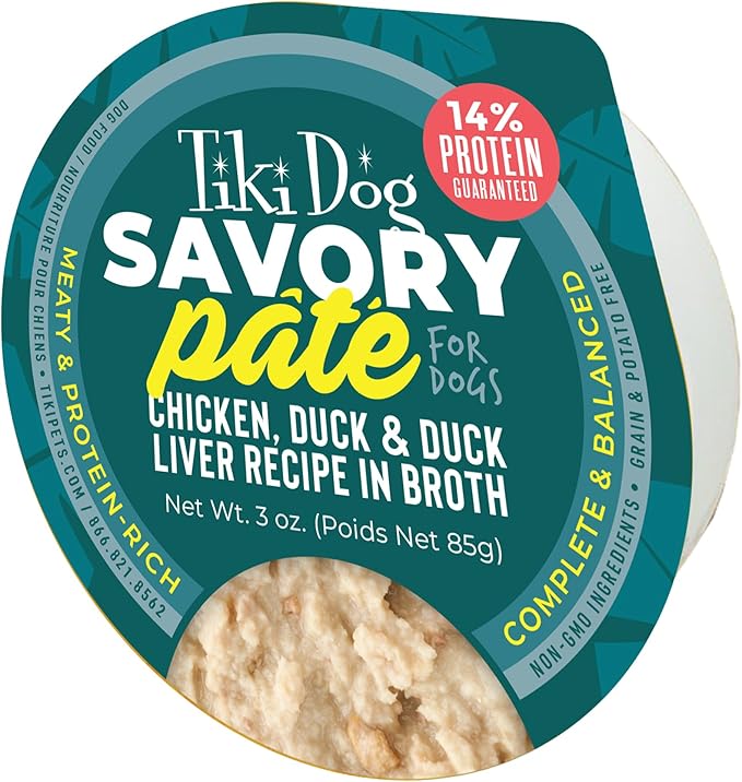 Tiki Dog Pate Wet Cat Food, Chicken, Duck & Duck Liver, 3 oz. Cup (4 Count)