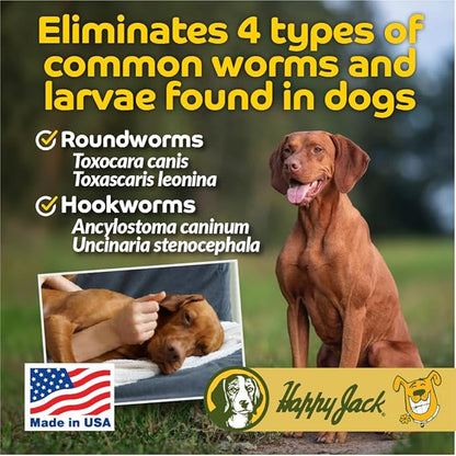 Happy Jack Liqui-Vict 2X Liquid Dog Dewormer for Large, Medium & Small Breeds (2 oz), Wormer Removes Roundworms & Hookworms, for Puppies to Seniors to Lactating Moms