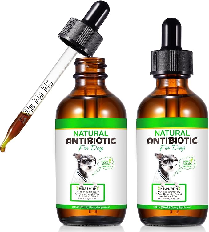 2 Pack Antibiotics for Dogs, Natural Antibiotics for Dogs, Dog Antibiotics, Dog Multivitamin for Pets, Dog Supplies Antibiotics, Natural Dog Antibiotics Supports Dog Allergy and Itch Relief