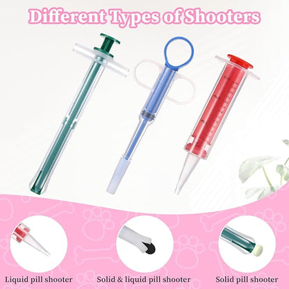 6Pcs Dog Cat Pill Shooter, Feline Pill Pockets Popper Tapeworm Treatment Dewormer Pusher for Cat Dog, Pet Piller Rush Poppers Pet Medicine Feeder for Animals, Gifts for Animals Lover