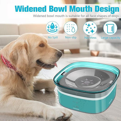 UPSKY 70oz Dog Water Bowl 2L No Spill Dog Bowls Large Capacity Spill Proof Slow Water Feeder, No Splash Dog Bowl Pet Water Dispenser Vehicle Carried Travel Slow Drinking Bowls for Messy Drinkers, Cats