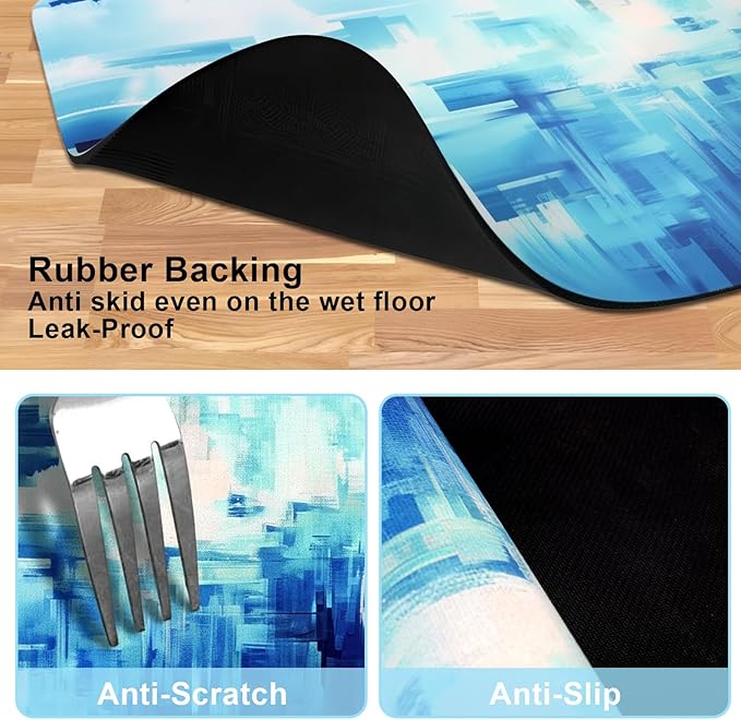Dog Food Mats for Floors Waterproof Mat for Cat Food and Water Bowls - Absorbent Quick Dry Non Slip Mat for Pet Feeding