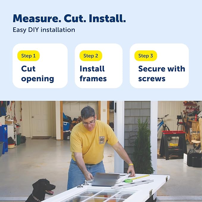PetSafe Plastic Pet Door - Easy Install for Wood, PVC Metal & Paneled Doors - Rust-Free Plastic Frame - Flap Dimensions 10 1/4" W x 16 1/4" H - for Large Dogs Weighing Up to 100 lb