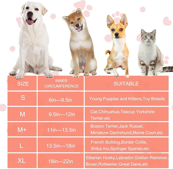 Inflatable Dog Cone Collar with Enhanced Anti-Licking, Soft Neck Donut for Dogs Cats, Recovery Pet Cone Collar After Surgery for Large Medium Small Dogs… (Donut Pink, Medium+)