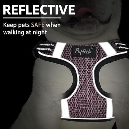 PUPTECK Dog Harness and Leash Set Medium Sized, Step in No Pull Adjustable Puppy Cat Harness Reflective Pet Vest