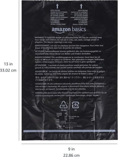 Amazon Basics Dog Poop Leak Proof Bags with Dispenser and Leash Clip, Unscented, 13" x 9", 900 Count (60 Rolls)