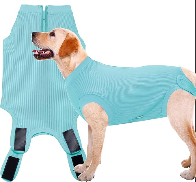 Recovery Suit for Dogs,Dog Cone Alternative Zipper Surgery Suit Female Spay,Soft Dog Surgery Suit for Anti Licking,Breathable Surgical Suit for Dogs Female Spay