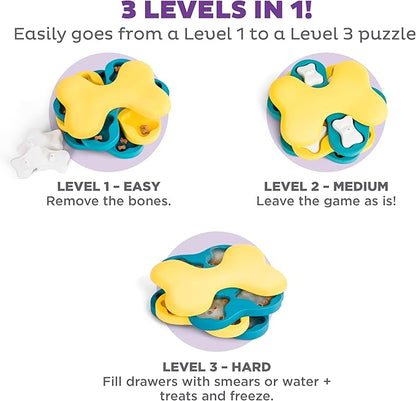 Outward Hound by Nina Ottosson Dog Tornado – Interactive Treat Puzzle Enrichment Toy, 3 Spinning Layers, Level 2 Intermediate