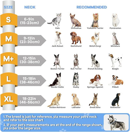 2-in-1 Upgraded Inflatable Dog Cone Collar with Detachable Anti-Licking Shield, Soft Adjustable Elizabethan Collar for Dogs After Surgery (M, Grey)