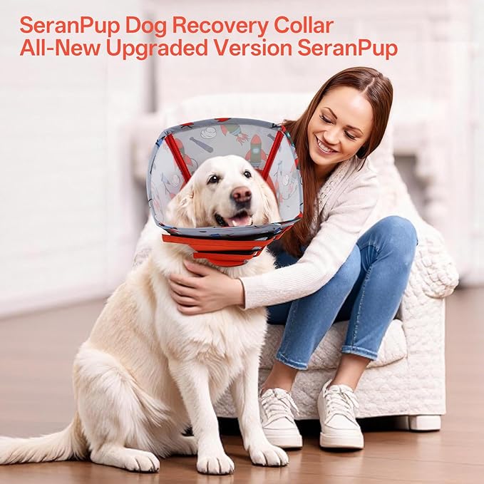 Comfortable Dog Cone - Soft Dog Cone Collar Adjustable Recovery Cone for Dogs to Stop Licking,Small Cone for Dogs,Cute Pet Head Neck Elizabethan Cone,Cone Alternative After Surgery,XS,Red