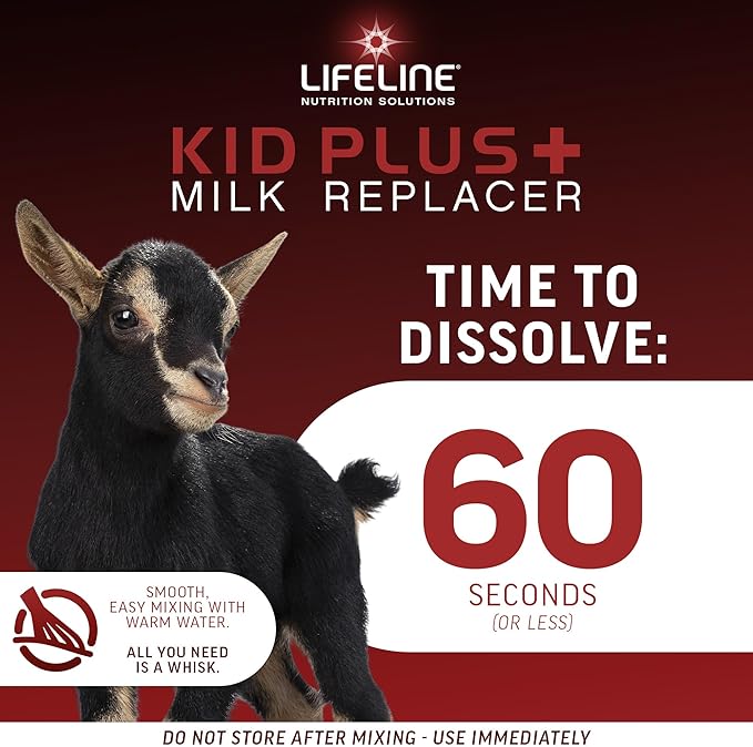 ANNUSO LIFELINE Kid Plus+ Milk Replacer, 25lb Bag - 23% Protein & 25% Fat - Enhanced with LifePulse for Added Support - Encourages Immunity, Digestion & Respiratory Health - Easy-Mix Powder