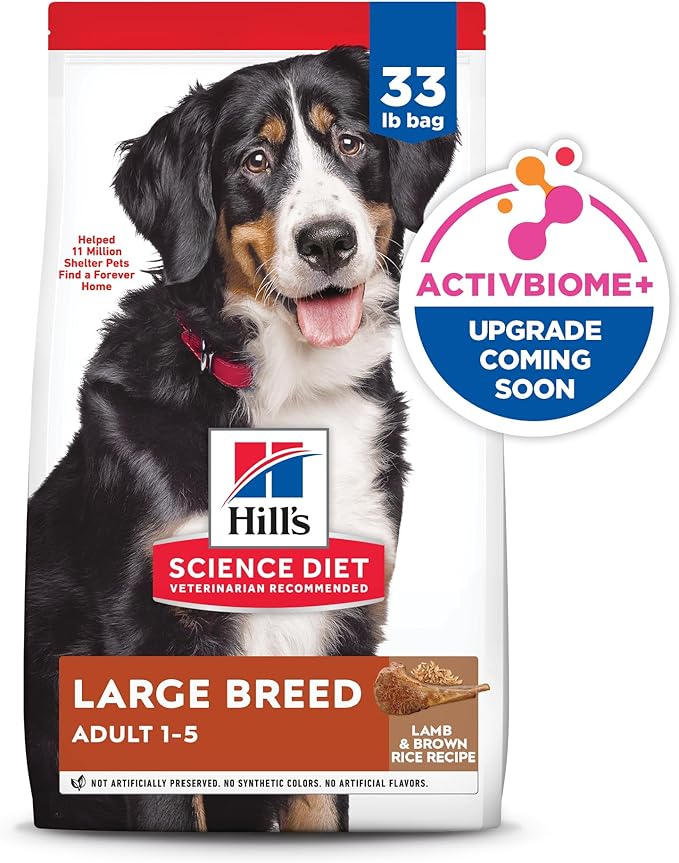 Hill's Science Diet Adult 1-5 Large Breed Recipe Dry Dog Food, Lamb Meal & Brown Rice, 33 lb. Bag