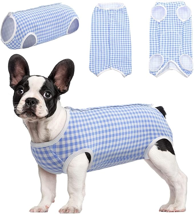 Kuoser Surgical Recovery Suit for Dogs Cats, Pet T-Shirt After Surgery Wear for Dogs, Dog Professional Recovery Suit Comfortable E Collar Alternative, Prevent Licking Onesies Pet Surgery Recovery Suit