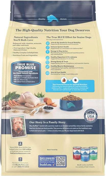 Blue Buffalo Life Protection Formula Senior Dry Dog Food, Supports Joint Health and Mobility, Made with Natural Ingredients, Chicken & Brown Rice Recipe, 5-lb. Bag