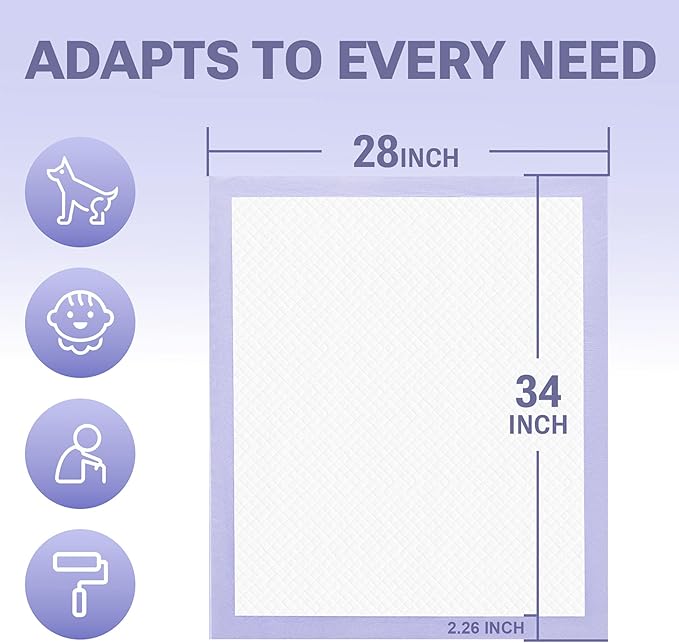 CLEAN SPACES Lavender Scented Puppy Pads Extra Large, Super Absorbent Disposable Pee Pads for Dogs That Neutralize Odor, Wee Wee Pads / Potty Training Pads 28"x34" 50 Count