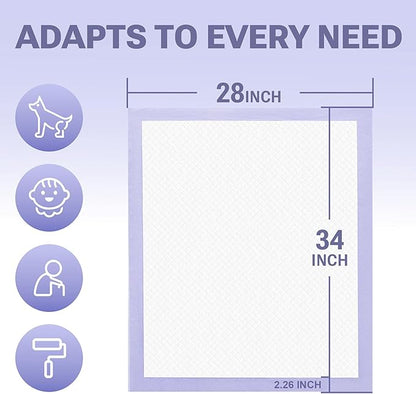 CLEAN SPACES Lavender Scented Puppy Pads Extra Large, Super Absorbent Disposable Pee Pads for Dogs That Neutralize Odor, Wee Wee Pads / Potty Training Pads 28"x34" 50 Count