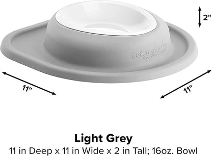 WeatherTech Single Low Pet Feeding System w/Plastic Dog/Cat Bowls - 16 oz (2 Cups) Light Grey (PSL1602LG)