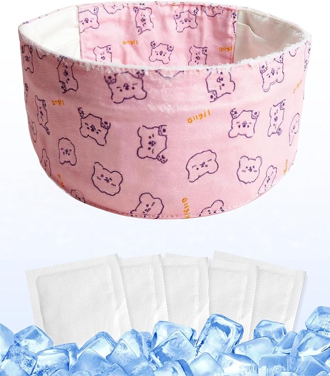 Hosiwei Dog Cooling Collar with Ice Packs - Adjustable Pet Cooling Bandana for Summer, Reusable & Freezable Neck Wrap Scarf for Dogs - Hot Weather Chill Out Accessory