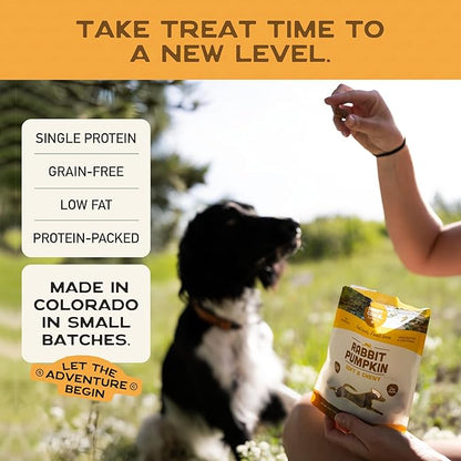 Smart Cookie All Natural Dog Treats - Rabbit & Pumpkin - Training Treats for Dogs with Allergies or Sensitive Stomachs - Soft Dog Treats, Grain Free, Chewy, Human-Grade, Made in USA - 5oz, Pack of 3