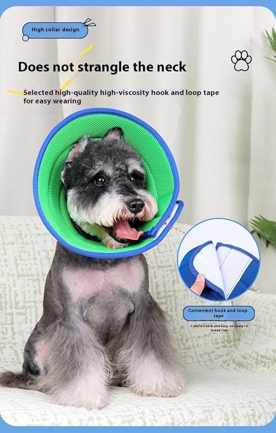 Soft Dog Cone Collar Alternative, Adjustable E-Collar for Surgery Recovery & Wound Protection. Comfy Elizabethan Cone for All Pets. (Blue, XXS (Fit Under 3.3 lbDog & 4.4 lb Cat))
