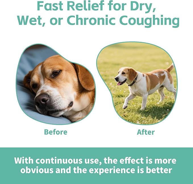 Kennel Cough Medicine for Dogs – Natural Respiratory Support | Helps Soothe Tracheal Collapse, Dry & Wet Cough, Choking & Wheezing | Honeysuckle, Licorice, Lemon Balm 200 Chew