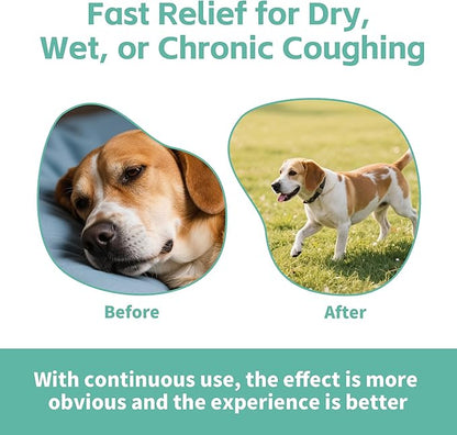 Kennel Cough Medicine for Dogs – Natural Respiratory Support | Helps Soothe Tracheal Collapse, Dry & Wet Cough, Choking & Wheezing | Honeysuckle, Licorice, Lemon Balm 200 Chew