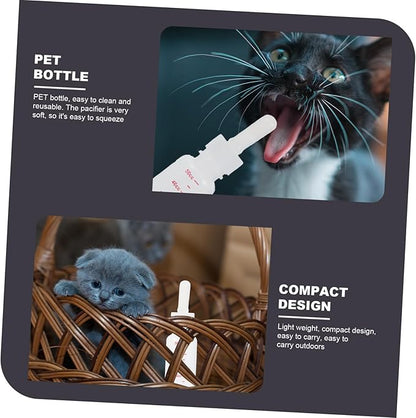 POPETPOP 3Pcs Portable PET Nursing Bottles Plastic Scale Milk Bottle Set for Small Animals for Kittens Puppies and Rabbits Replacement Nipples