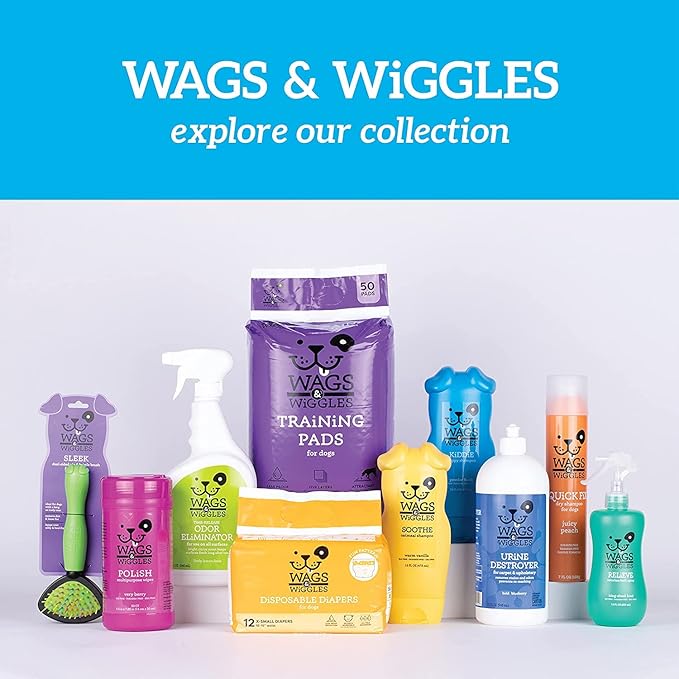 Wags & Wiggles Purify Hypoallergenic Dog Wipes for Sensitive Skin, Paw and Body Grooming Wipes with Gentle Plant Based Formula for Everyday Cleaning, Zesty Grapefruit Scent, 100 Count - 12 Pack