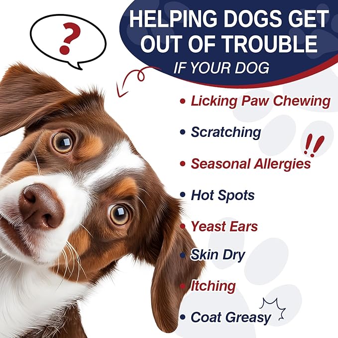 Allergy Relief Chews for Dogs 200 Treats Dog Seasonal Allergy and Immune Bites Dog Itching Skin Anti Itch Licking Paws Treatment Itchy Skin Relief Allergies Support Probiotic Chew Supplement for Dogs